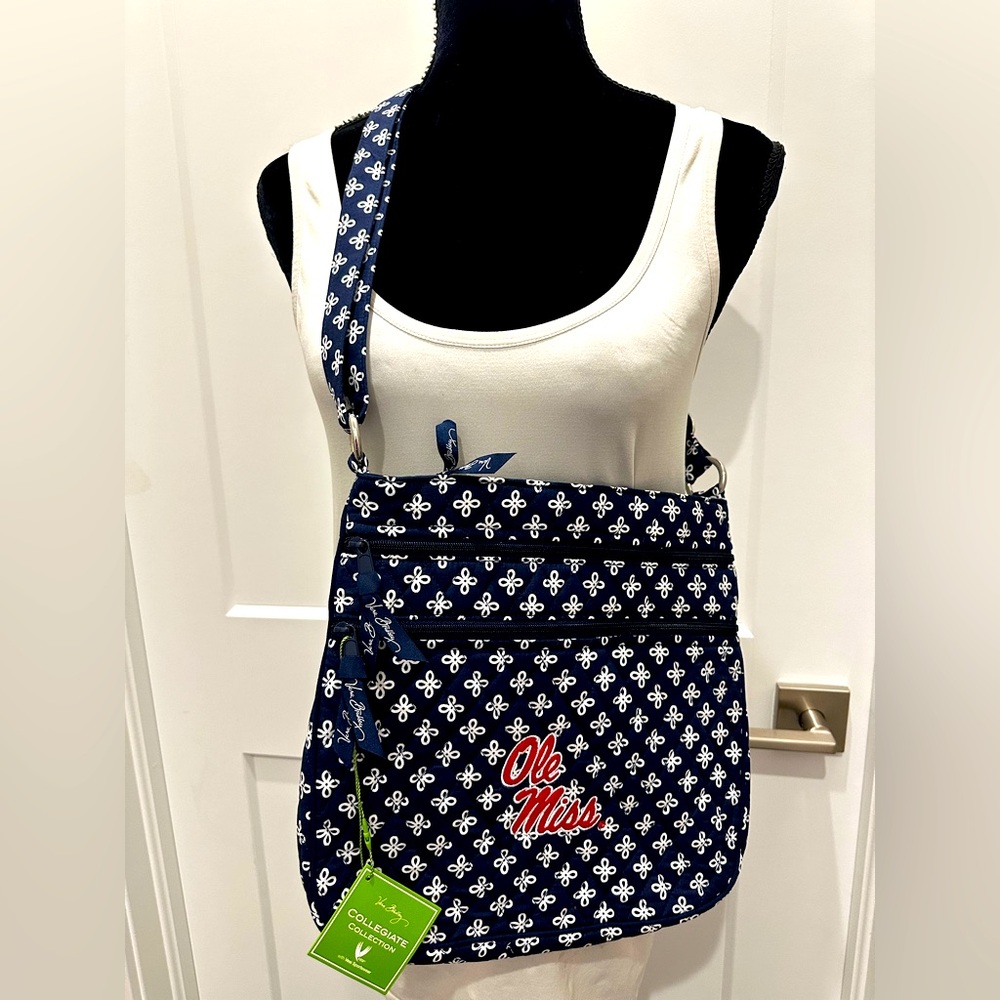 Ole Miss Vera Bradley Triple Zip Hipster Crossbody NWT
